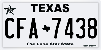 TX license plate CFA7438