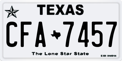 TX license plate CFA7457