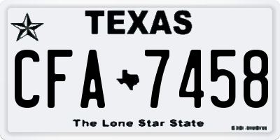 TX license plate CFA7458