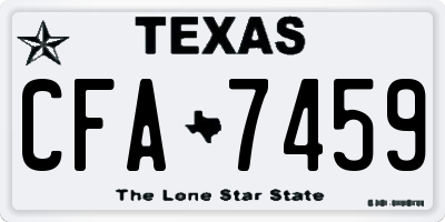 TX license plate CFA7459
