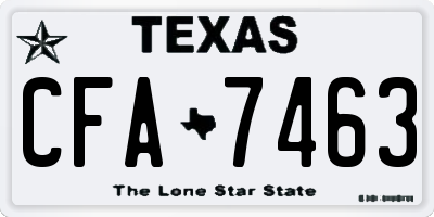 TX license plate CFA7463