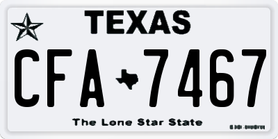 TX license plate CFA7467