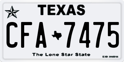 TX license plate CFA7475