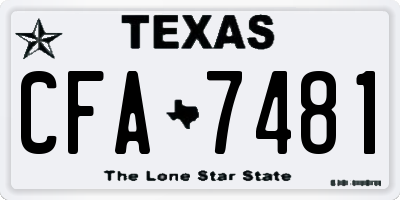 TX license plate CFA7481