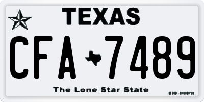 TX license plate CFA7489