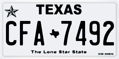TX license plate CFA7492