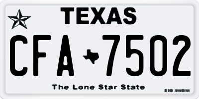 TX license plate CFA7502