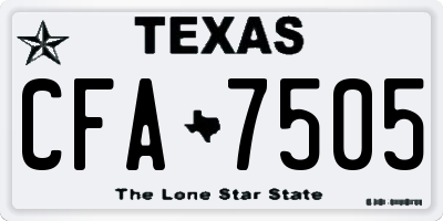 TX license plate CFA7505
