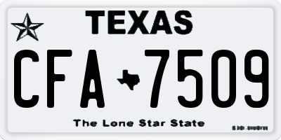TX license plate CFA7509