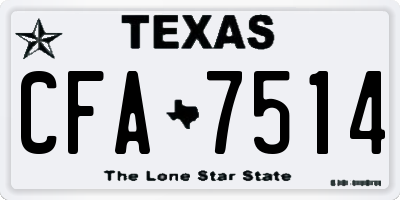 TX license plate CFA7514