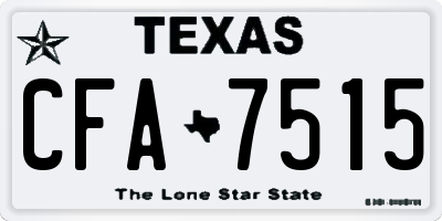 TX license plate CFA7515