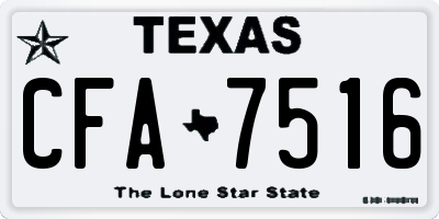 TX license plate CFA7516