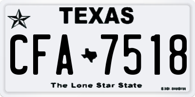 TX license plate CFA7518