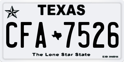 TX license plate CFA7526