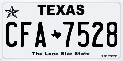 TX license plate CFA7528