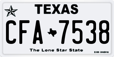 TX license plate CFA7538