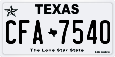 TX license plate CFA7540