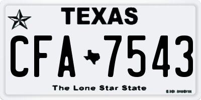 TX license plate CFA7543