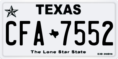 TX license plate CFA7552