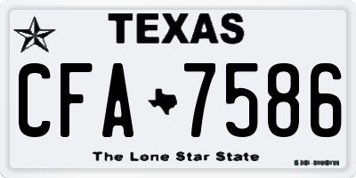 TX license plate CFA7586