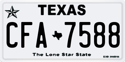 TX license plate CFA7588