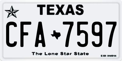 TX license plate CFA7597