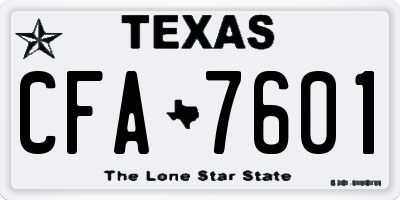 TX license plate CFA7601
