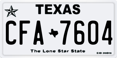 TX license plate CFA7604