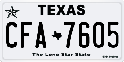 TX license plate CFA7605