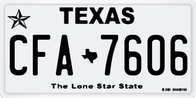 TX license plate CFA7606