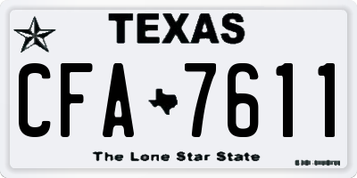 TX license plate CFA7611