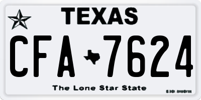 TX license plate CFA7624