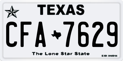 TX license plate CFA7629
