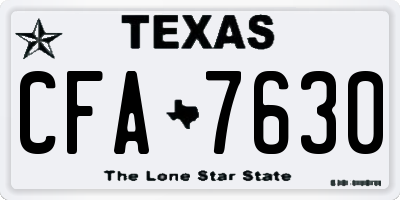 TX license plate CFA7630