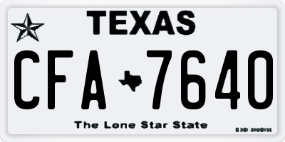 TX license plate CFA7640