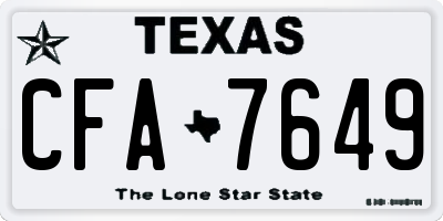 TX license plate CFA7649
