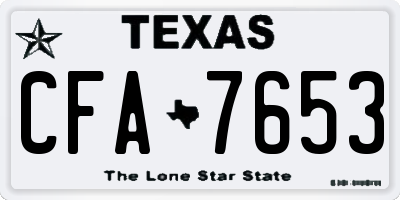 TX license plate CFA7653