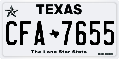 TX license plate CFA7655