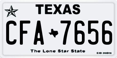 TX license plate CFA7656