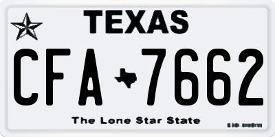 TX license plate CFA7662