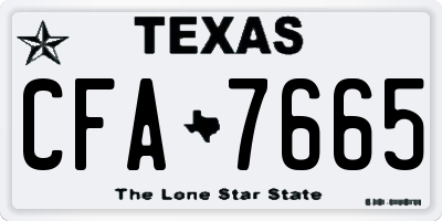 TX license plate CFA7665