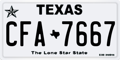 TX license plate CFA7667