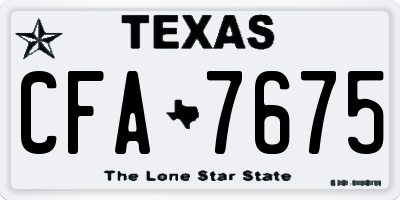 TX license plate CFA7675