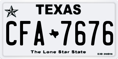 TX license plate CFA7676