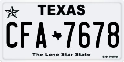 TX license plate CFA7678