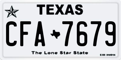 TX license plate CFA7679
