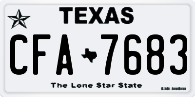 TX license plate CFA7683