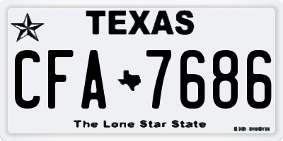 TX license plate CFA7686