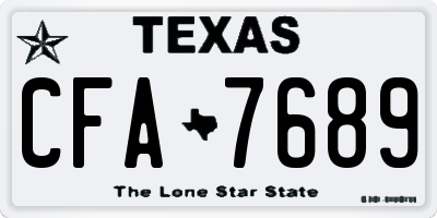 TX license plate CFA7689