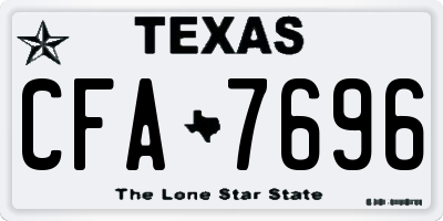 TX license plate CFA7696